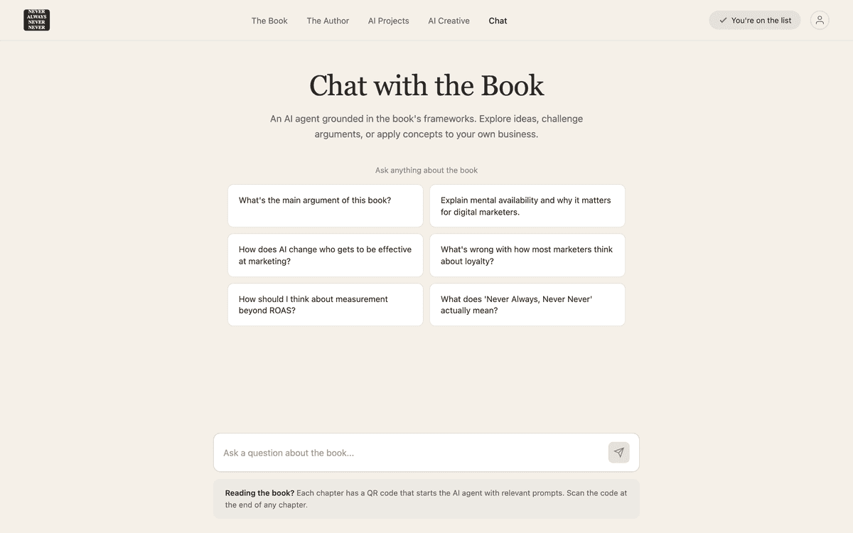 Screenshot of AI Chatbot for Book Content